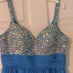 Bejeweled gorgeous Blue Prom dress